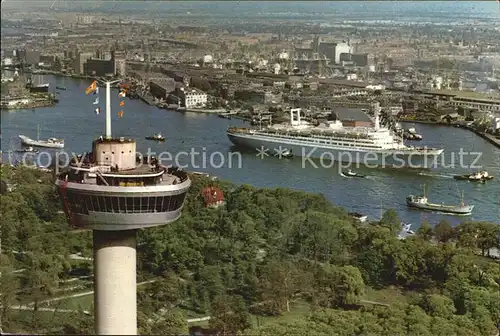 Rotterdam Euromast Flaggenschiff Holland Amerika Linie Kat. Rotterdam