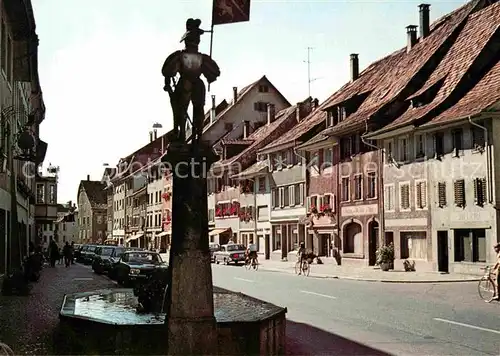 Diessenhofen Hauptstrasse mit Brunnen Kat. Diessenhofen