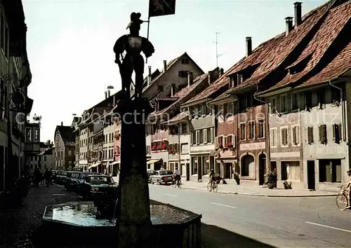 Diessenhofen Hauptstrasse mit Brunnen Kat. Diessenhofen