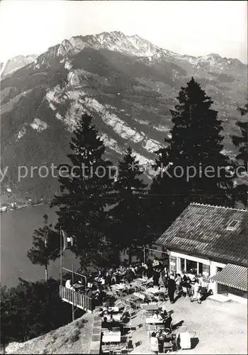 Filzbach Cafe Kerenzer Berghaus Terrasse Kat. Filzbach