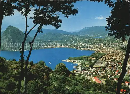 Castagnola Cassarate Panorama mit Monte San Salvador Kat. Castagnola