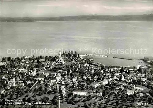 Romanshorn Bodensee Hafen Kirche Luftaufnahme