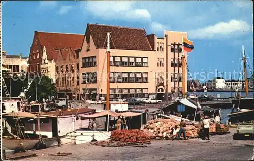 Willemstad Custom house with Venezuelan schooners Kat. Willemstad