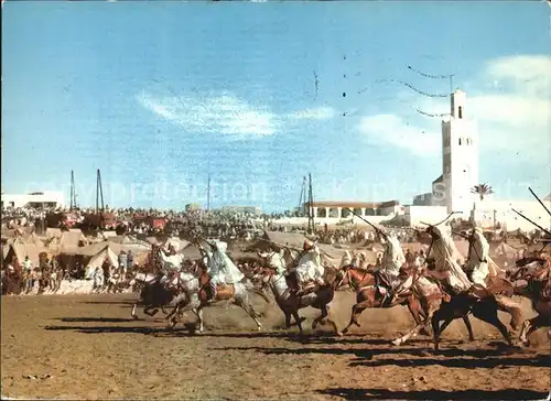 Maroc Marokko Scenes et Types du Maroc Pferderennen Kat. Marokko