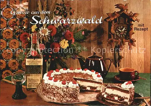 Lebensmittel Schwarzwaelder Kirschtorte Rezept Kuckucksuhr  Kat. Lebensmittel