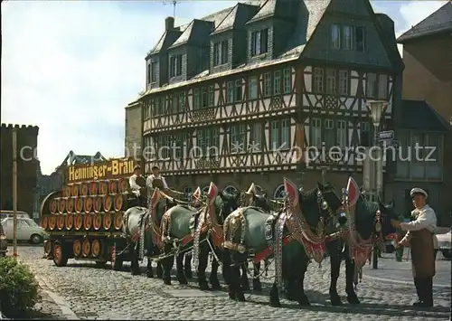 Brauerei Brewery Henninger Braeu Sechser Pferdegespann Frankfurt am Main Kat. Lebensmittel