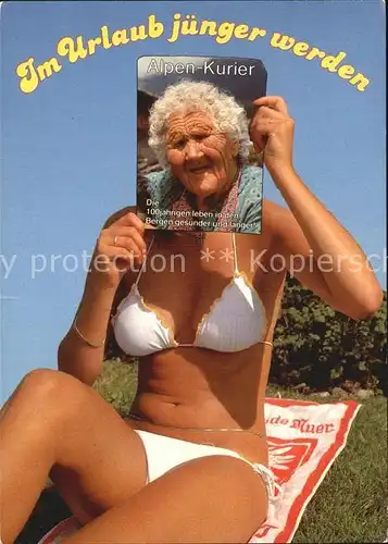 Humor Alpen Kurier Bikini Jung und Alt  Kat. Humor