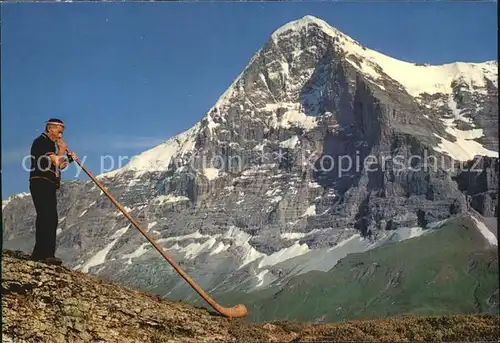 Alphorn Alphornblaeser Kleine Scheidegg Eiger  Kat. Musik