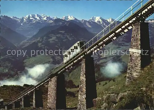 Zahnradbahn Niesenbahn Hegernalp Viadukt Bluemlisalp Doldenhoerner  Kat. Bergbahn