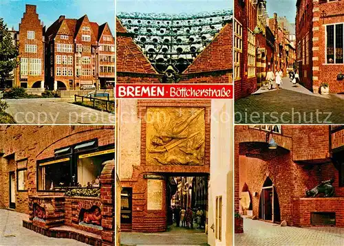 Bremen Buettcherstrasse Glockenspiel Petrusplatz Sieben Faulen Brunnen  Kat. Bremen