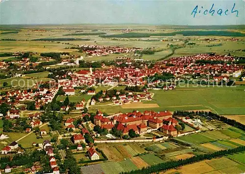 Aichach mit Oberbernbach Fliegeraufnahme Kat. Aichach