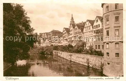 Tuebingen Neckarpartie unterer Teil Kat. Tuebingen