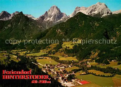 Hinterstoder Panorama Sommererholungsort Wintersportplatz Grosser Priel Spitzmauer Totes Gebirge Fliegeraufnahme Kat. Hinterstoder