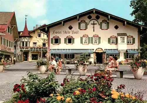 Oberammergau Hotel Alte Post Dorfplatz Passionsspielort Kat. Oberammergau