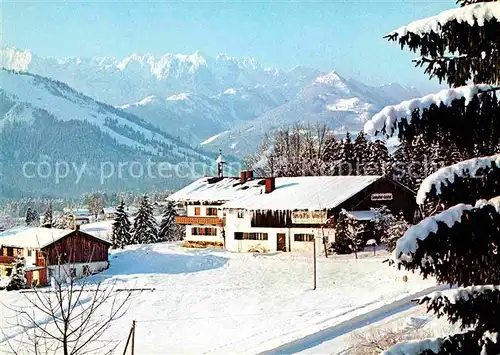 Reit Winkl Landgasthof Glapfhof im Winter Alpenpanorama Kat. Reit im Winkl