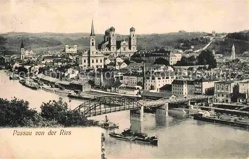 Passau Ries Dom Kirche Stadtansicht Kat. Passau