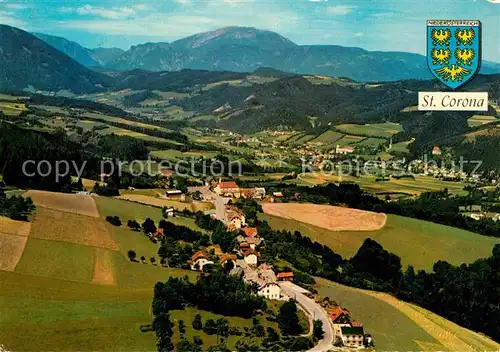 St Corona Wechsel Wallfahrtsort Sommerfrische Alpen Fliegeraufnahme Kat. St. Corona am Wechsel