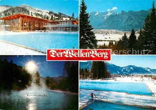 Oberammergau Der Wellenberg Alpenbad gegen Kofel und Notkarspitze Ammergauer Alpen Kat. Oberammergau