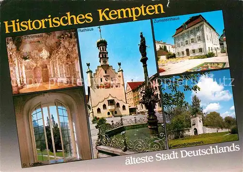 Kempten Allgaeu Residenz Rathaus Zumsteinhaus Sankt Lorenz Cambodunumpark Kat. Kempten (Allgaeu)