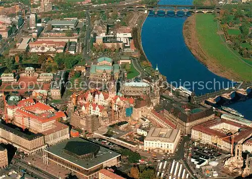 Dresden Fliegeraufnahme Altstadt mit Elbe Kat. Dresden Elbe