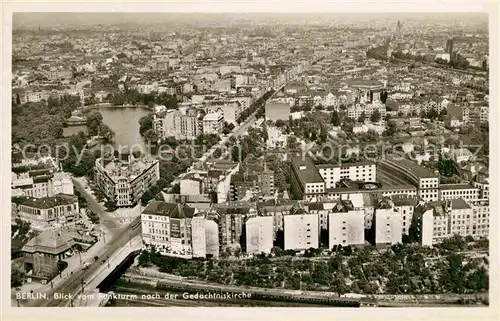 Berlin Blick vom Funkturm nach der Gedaechtniskirche Kat. Berlin