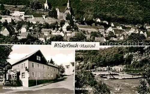 Michlbach Hotel Pension Deutsches Haus Gesamtansicht Schwimmbad Kat. Bodenkirchen