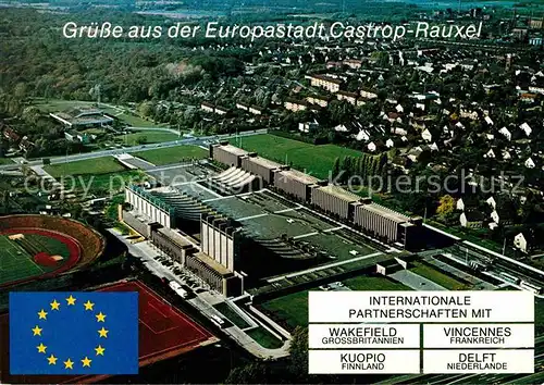 Castrop Rauxel Fliegeraufnahme Europaplatz Stadthalle  Kat. Castrop Rauxel