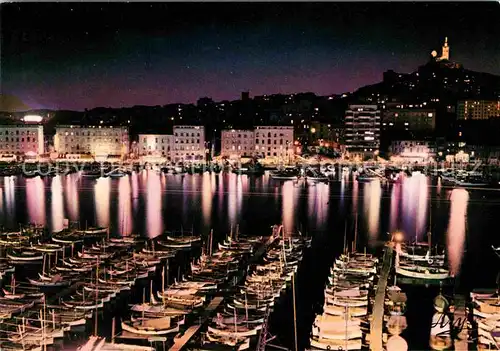 Marseille Vieux Port et Notre Dame de la Garde  Kat. Marseille