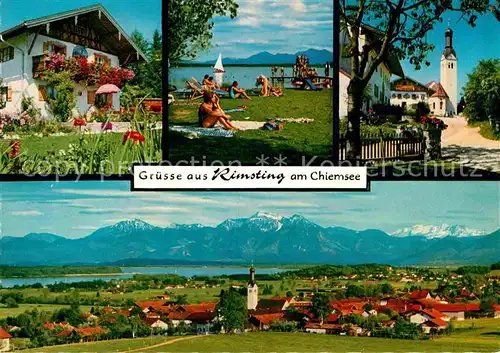 Rimsting Hochfelln Hochgern Schwimmbad Kirche Kat. Rimsting Chiemsee