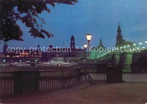 Dresden Blick zur Bruehlschen Terrasse Kat. Dresden Elbe