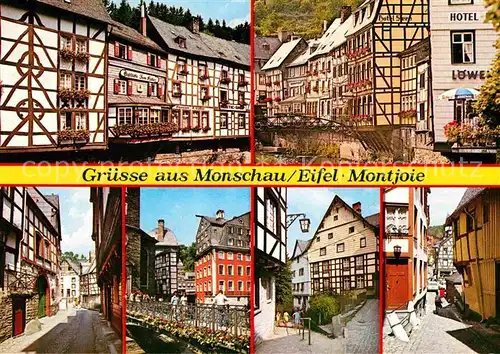 Monschau Montjoie Gaststaette Zum Haller Rurpartie Rotes Haus Gasse Kat. Monschau