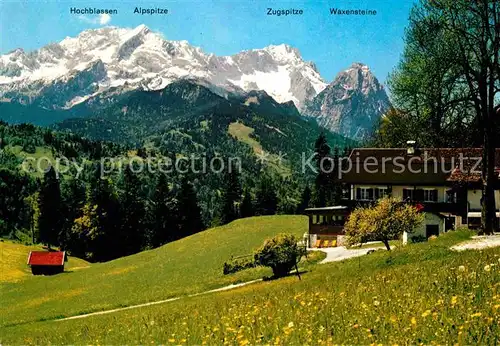 Garmisch Partenkirchen Berggasthof Gschwandtnerbauer Hochblassen Alpspitze Zugspitze Waxensteine Kat. Garmisch Partenkirchen