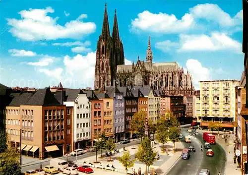 Koeln Rhein Alter Markt und Dom Kat. Koeln