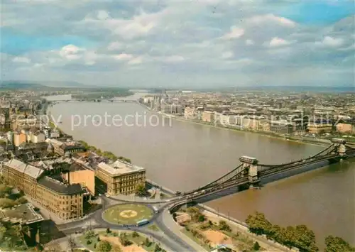 Budapest Panorama Donau Kettenbruecke Kat. Budapest