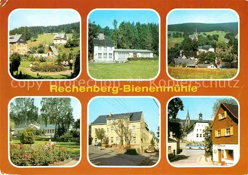 Rechenberg Bienenmuehle Osterzgebirge Parkanlage Cafe am Waldbad Teilansicht Hallenbad Ferienheim Zur Post Oberschule Kat. Rechenberg Bienenmuehle