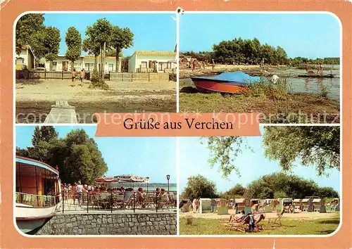 Verchen Bungalows Kummerower See Naherholungszentrum Schiffsgaststaette Brandenburg Strandpartie Kat. Verchen