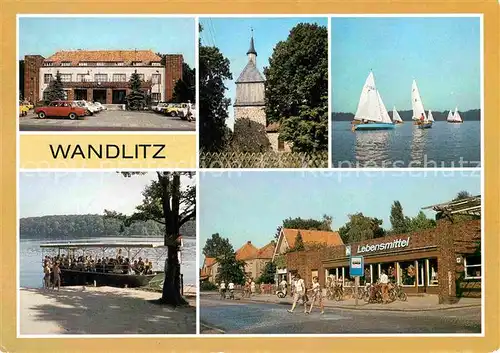 Wandlitz Bahnhof Wandlitzsee Historische Kirche Segelregatta Faehre  Kat. Wandlitz