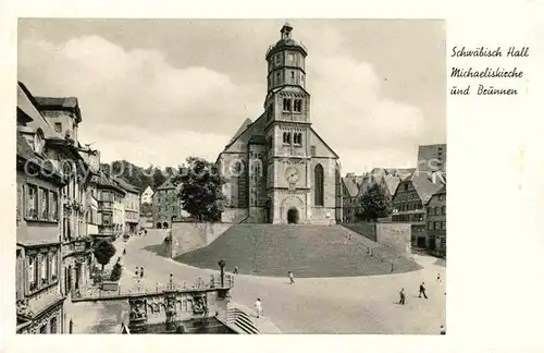 Schwaebisch Hall Michaeliskirche Brunnen Kat. Schwaebisch Hall