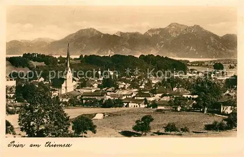 Prien Chiemsee Panorama Kirche Kat. Prien a.Chiemsee