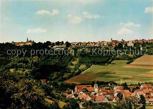 Langenburg Wuerttemberg Baechlingen Panorama Kat. Langenburg