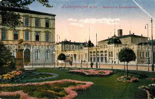 Ludwigshafen Rhein Bahnhof Schillerdenkmal Kat. Ludwigshafen am Rhein