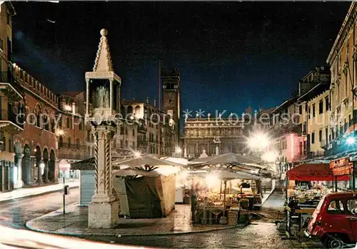 Verona Veneto Piazza delle Erbe Notturno Kat. Verona