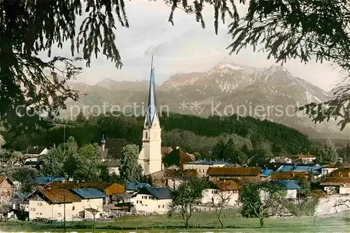 Prien Chiemsee Kirche Panorama Kat. Prien a.Chiemsee