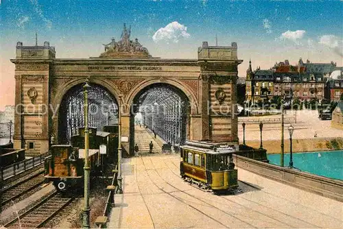 Ludwigshafen Rhein Rheinbruecke Strassenbahn Eisenbahn Kat. Ludwigshafen am Rhein