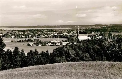 uebersee Chiemsee Kirche Panorama