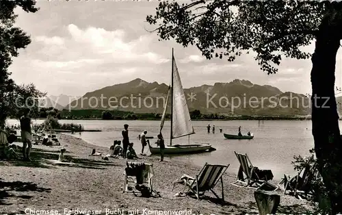 Chiemsee Feldwieser Bucht Kampenwand Kat. Chiemsee