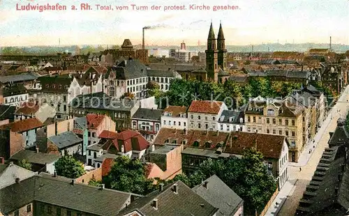 Ludwigshafen Rhein Kirche Panorama Kat. Ludwigshafen am Rhein