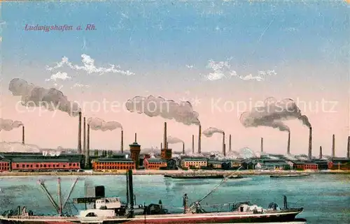 Ludwigshafen Rhein Badische Anilin Soda Fabrik Schaufelraddampfer Kat. Ludwigshafen am Rhein