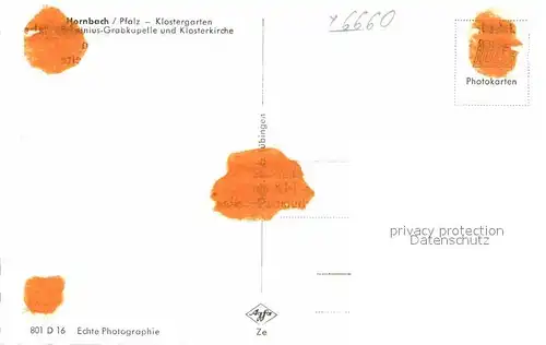 Hornbach Pfalz Klostergarten Grabkapelle Klosterkirche Kat. Hornbach