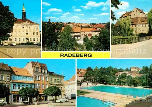 Radeberg Sachsen Rathaus Teilansicht Schloss Klippenstein Heimatmuseum Jugendklub Markt Stadtbad Kat. Radeberg